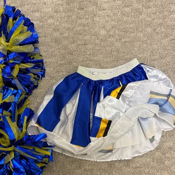 Cheerleader Costume Set - Blue and Yellow - Picture 4 of 4